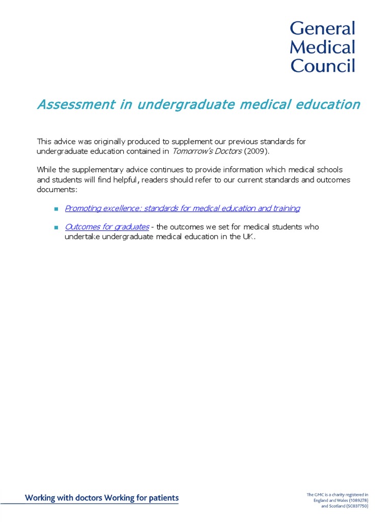 Assessment in Undergraduate Medical Education - Guidance 0815 - PDF ...