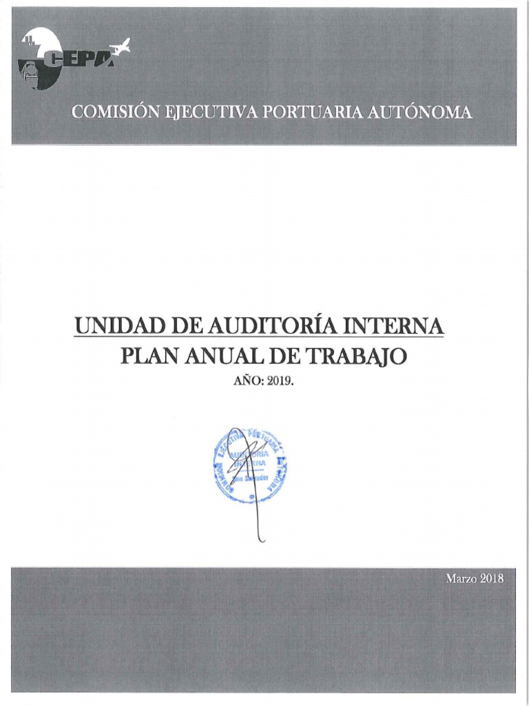 Plan Anual de Auditoria Interna 2019 | PDF | Auditoría | Planificación