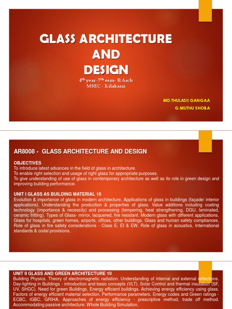 Glass Architecture Unit1Manufacturing Glass PDF Glasses Green