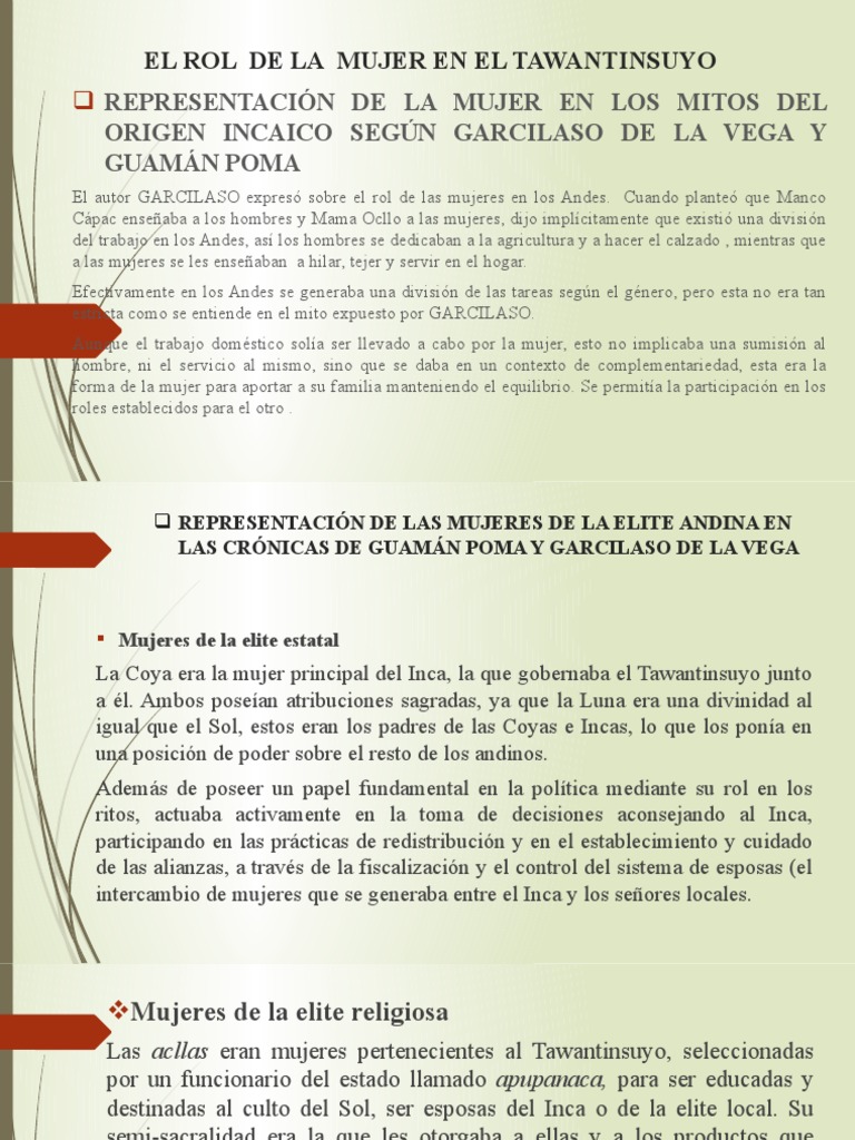 Rol de la Mujer en el Tawantinsuyo | PDF | Imperio Inca