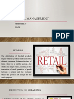 Retail Management: Semester V MMM