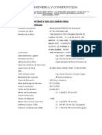 Informe Del Residente de Obra Febrero 2021