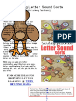 Beginning L e T T e R Sound Sorts: (With T Ur Key Feathers)