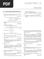 Electricity: One Mark Questions