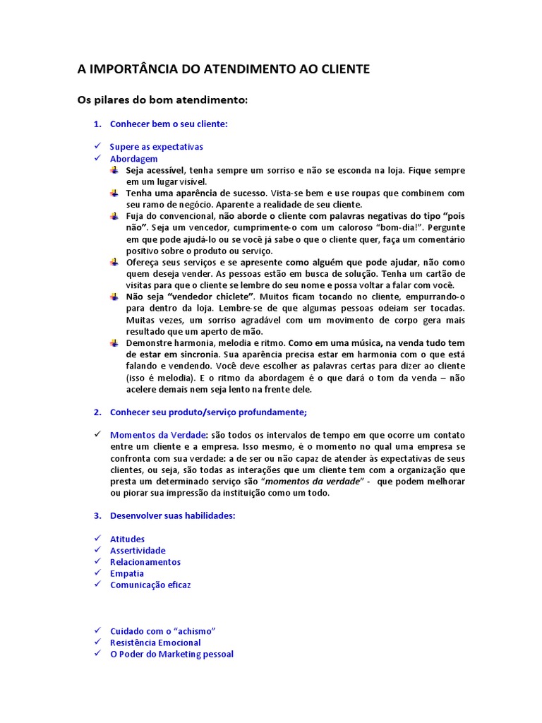 Apostila Atendimento Ao Cliente Pdf Marketing Qualidade Negócios
