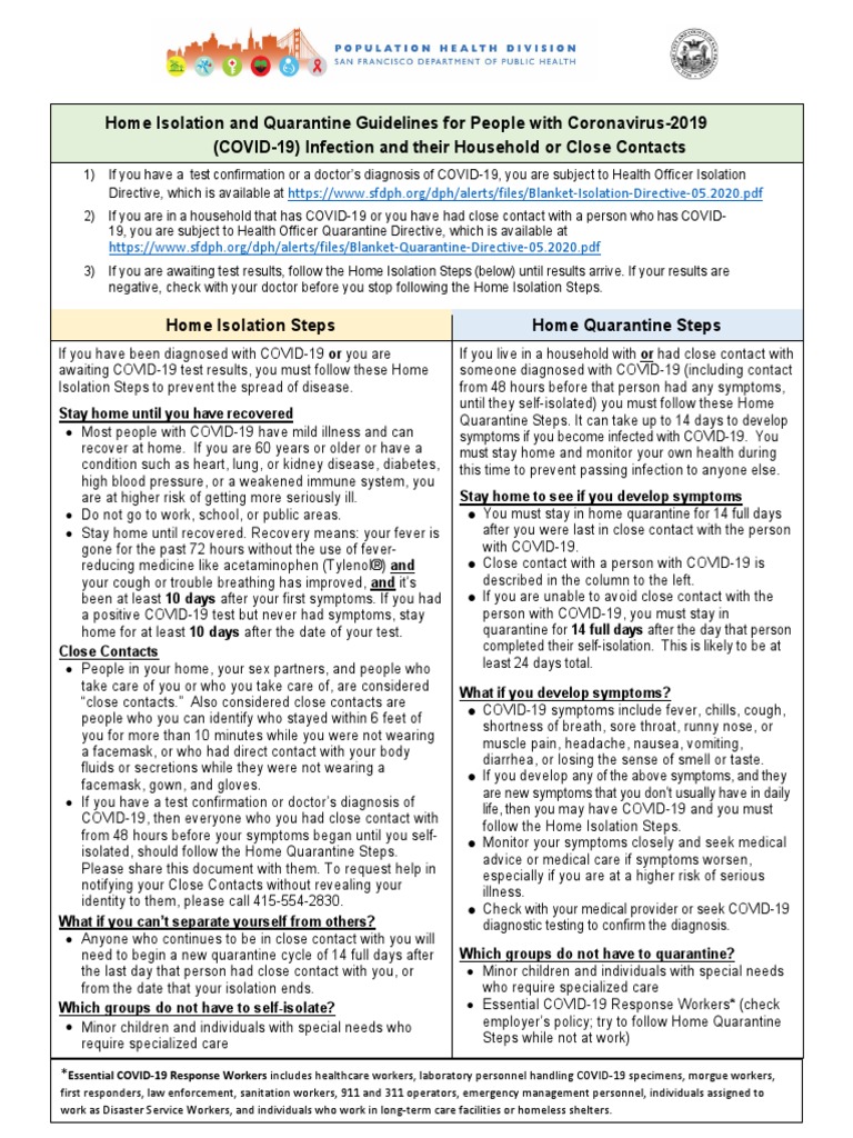 COVID19 Home IQ Guidelines FINAL 05.14.2020 | PDF | Infection | Quarantine