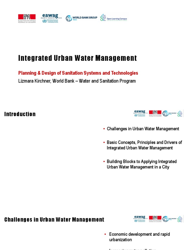 Integrated Urban Water Management Planning & Design of Sanitation