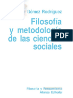 Amparo Gomez - Filosofía Y Metodología De Las Ciencias Sociales - Ed Alianza