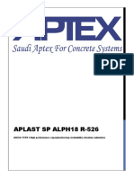 Aplast SP Alph18 R-526: AMINO TYPE I High Performance Superplasticising Workability Retention Admixture