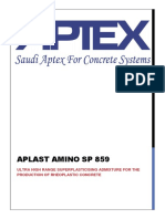 Aplast Amino SP 859: Ultra High Range Superplasticising Admixture For The Production of Rheoplastic Concrete
