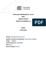 Modalidad Semipresencial-2019-00 Tema: Trabajo Escrito Producto Académico N°3