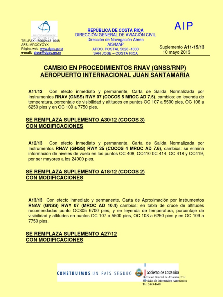 Sa11!15!13 Procedimientos RNAV RNP GNSS | PDF | Aviación ...