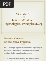 Learner-Centered Psychological Principles (LCP)