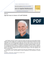 Special Issue in Honor of Geoff Whittle 2013 Advances in Applied Mathematics