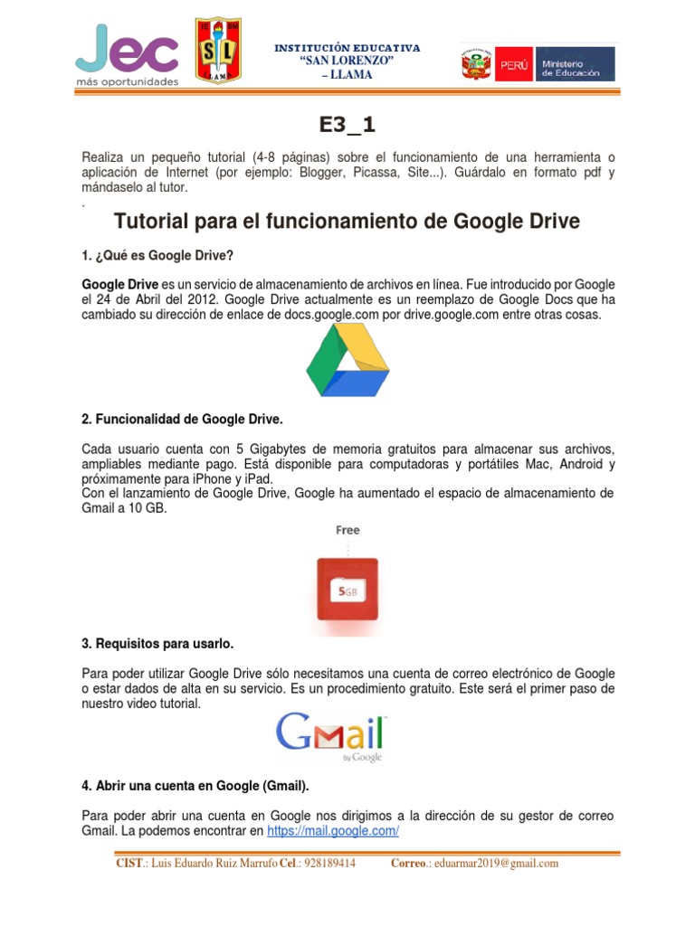 Manual de Google Drive | PDF | Gmail | Archivo de computadora
