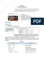 Lesson Ii Monotone Sequences: Lecture Notes: Terminology