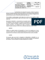 Dpe 002 Protocolo de Bioseguridad Brilladora El Diamante D