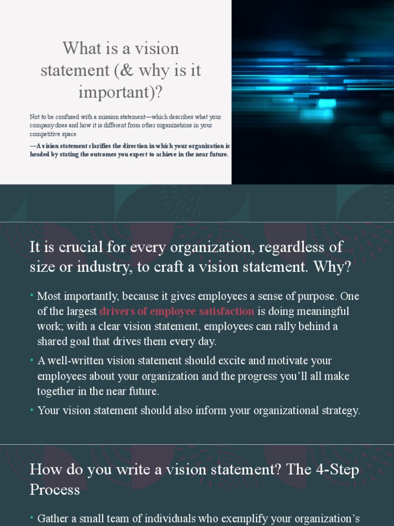 What Is A Vision Statement PDF Economies Business