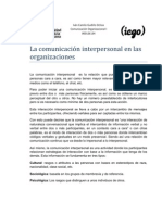 La Comunicación Interpoersonal en Las Organizaciones