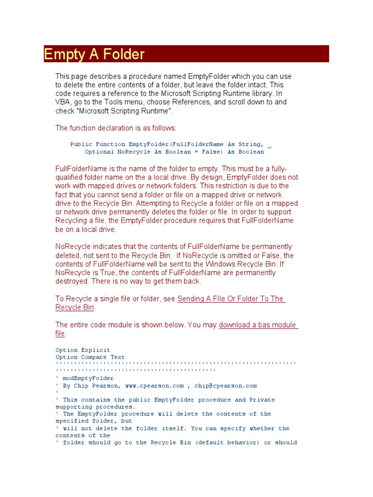 Empty A Folder PDF Computer File Boolean Data Type