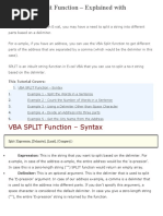 Excel VBA Split Function