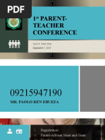 1 Parent-Teacher Conference: 1Q S.Y. 2019-2020 September 7, 2019