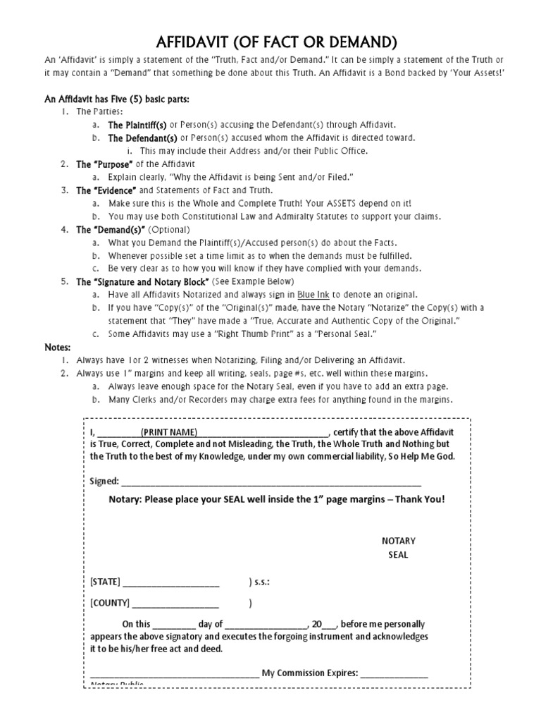 Writing a Notarized Affidavit Guide | PDF | Notary Public | Affidavit