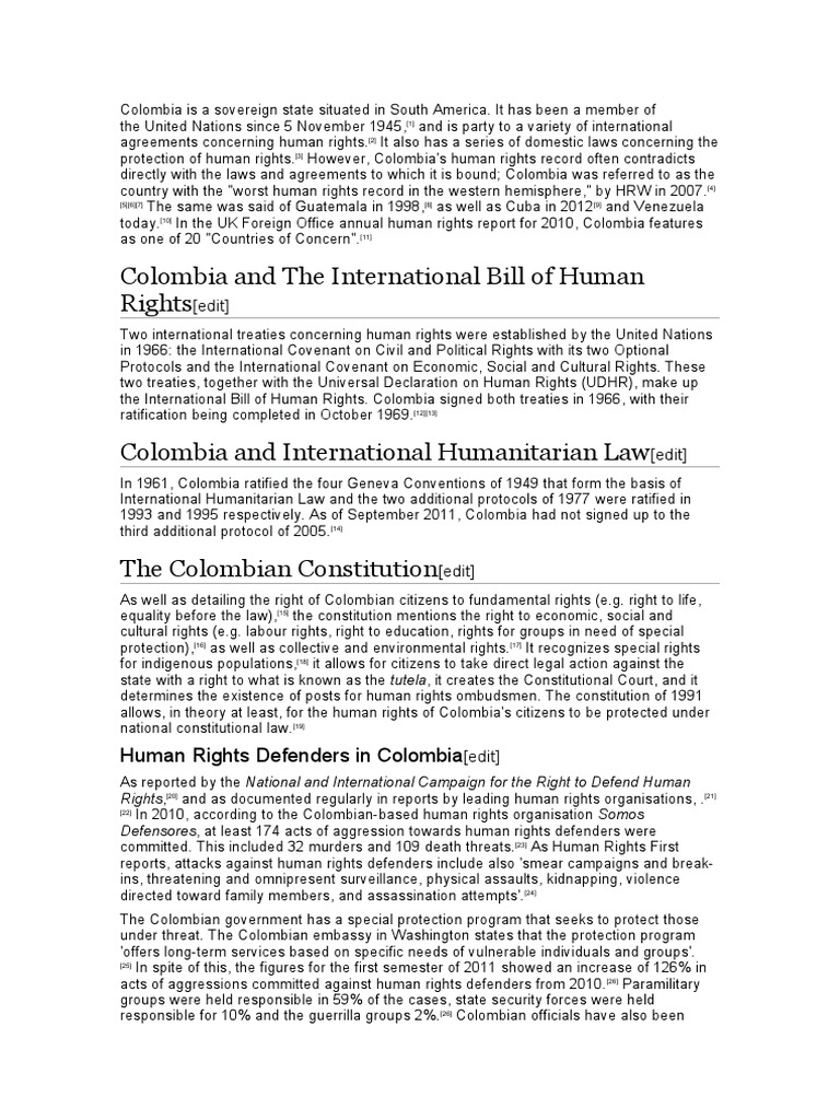 Colombia's Human Rights Challenges | PDF | Ethical Principles ...