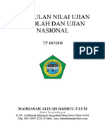 Nilai Ujian Sekolah dan Nasional 2017/2018