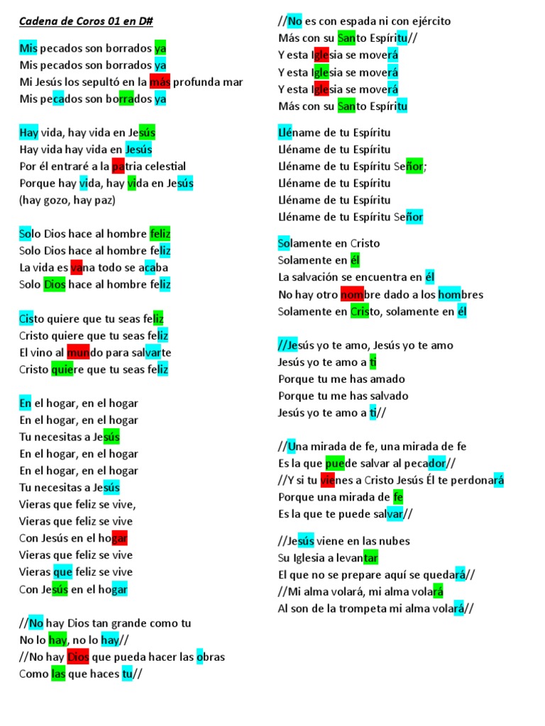 Cadena de Coros Cristianos Alegres | PDF | Cristo (título) | Jesús