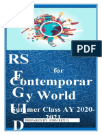Contemporar y World: Prepared By: John Rex G