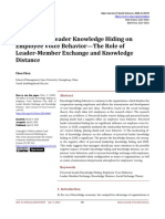 The Effect of Leader Knowledge Hiding On Employee Voice Behavior-The Role of Leader-Member Exchange and Knowledge Distance