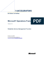Microsoft Operations Framework: Reliability Service Management Function