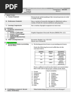 Daily Lesson LOG School: Grade Level:: Teacher: English Teaching Dates/Time: Quarter