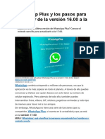 WhatsApp Plus y Los Pasos para Actualizar de La Versión 16