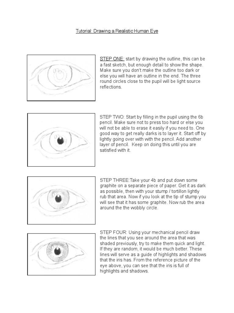 Tutorial: Drawing A Realistic Human Eye | PDF | Pencil | Drawing