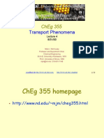 Transport Phenomena: Cheg 355