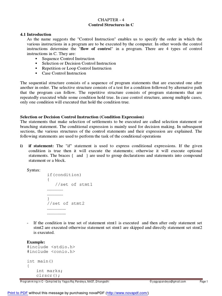 CP Notes chptr4 | PDF | Control Flow | Fahrenheit