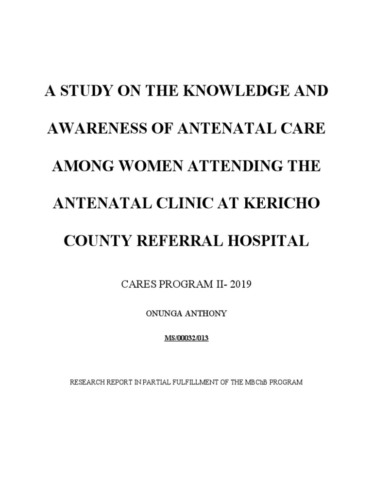 A Study On The Knowledge and Awareness of Antenatal Care Among Women ...