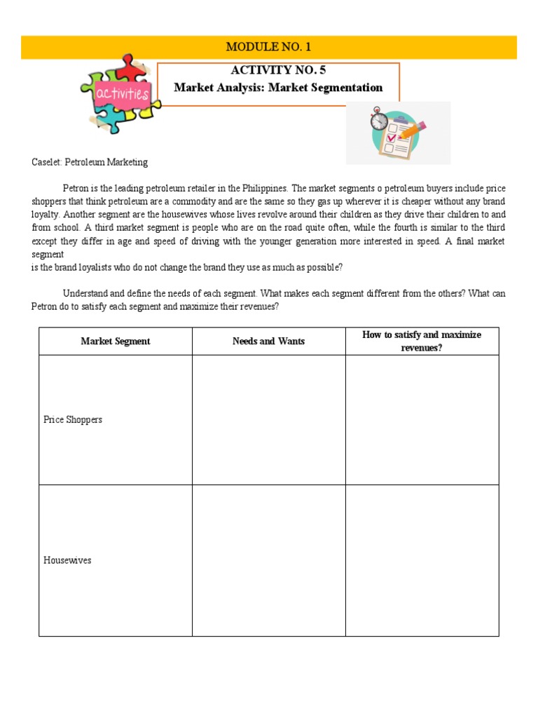 Activity No. 5 Market Analysis: Market Segmentation | PDF