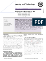 Journal of Engineering and Technology: Title: Preparation of Manuscript For JET