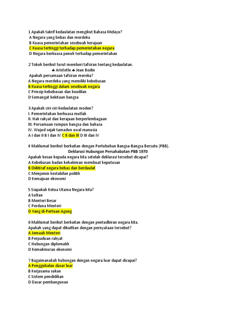 Latihan Sejarah Jawapan Pdf