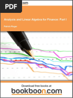 Analysis and Linear Algebra For Finance Part I