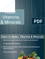 Water, Vitamins, & Minerals