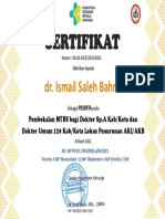 Dr. Ismail Saleh Bahrun - Sertifikat Pembekalan MTBS