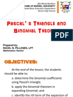 Pascal' S Triangle and Binomial Theorem: Notre Dame of Marbel University