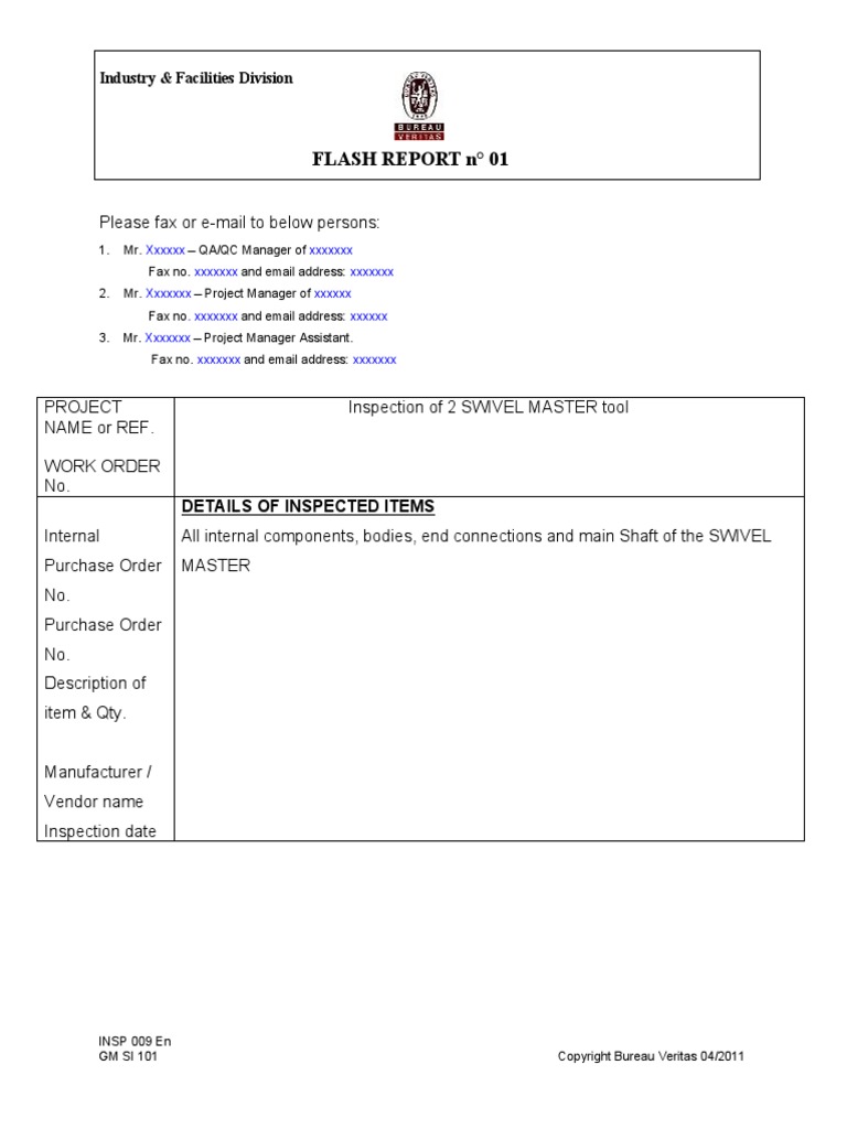 Flash Report #01: Industry & Facilities Division | PDF | Electrical ...