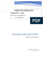 Business Analysis Report: Principles of Marketing SEMESTER 1 - 2021