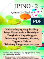 Q2 - Week6 - FILIPINO - Damdamin o Ideya Sa Isang Kuwento
