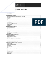 SQL DBA Checklist?